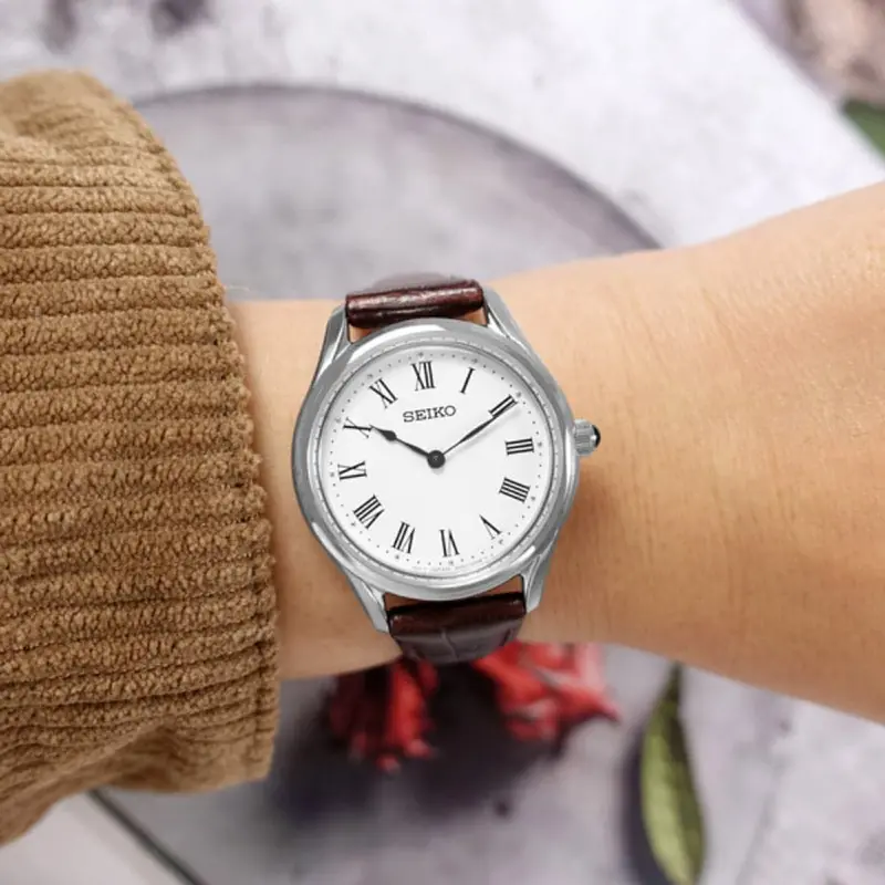 Seiko Swr071p1 Brown Leather Women's Watch 2