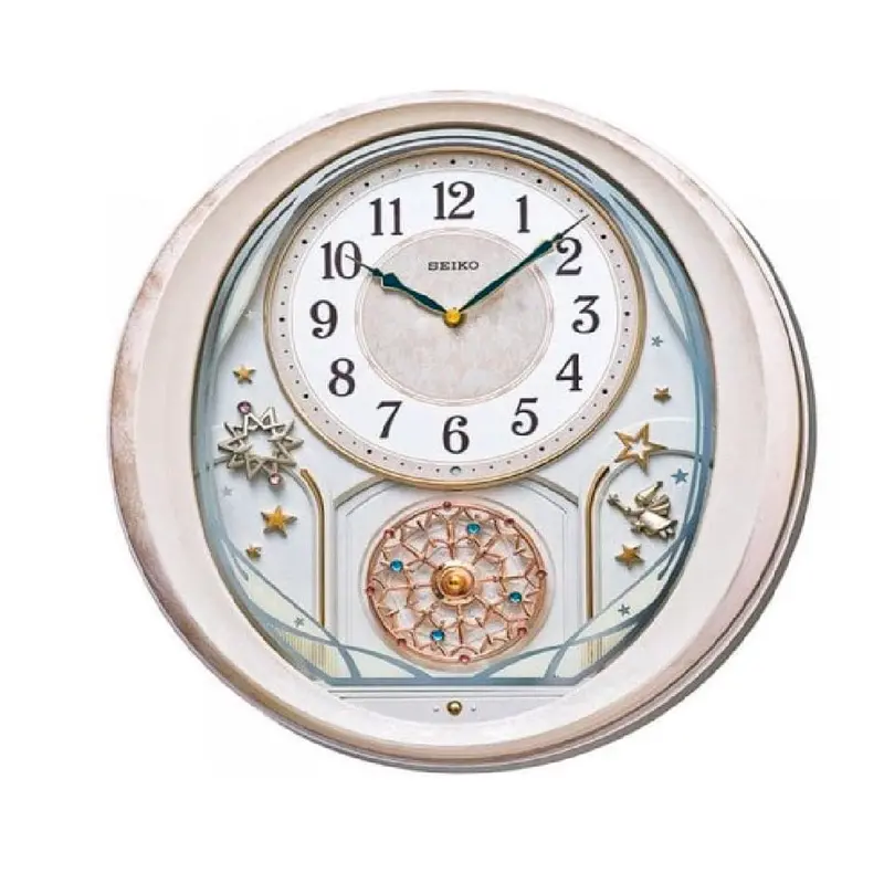 Seiko Wall Clock One Way Rotating Pendulum Qxm370pt 1