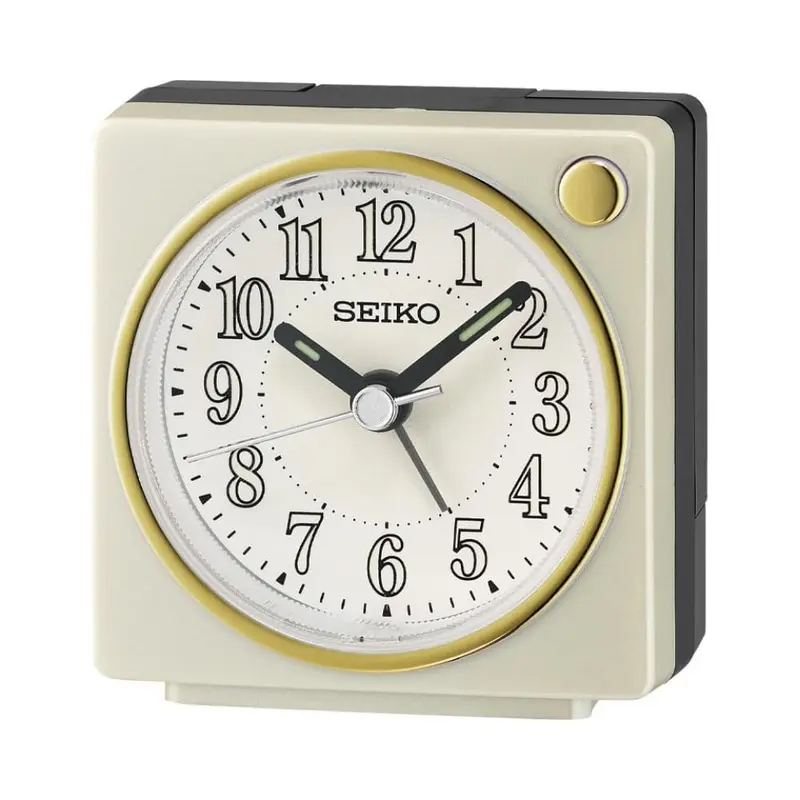 Seiko White Dial Alarm Clock Qhe197w 1