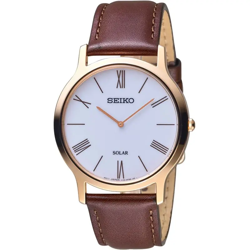 Seiko White Dial And Brown Leather Strap Men Watch Sup854p1p 1