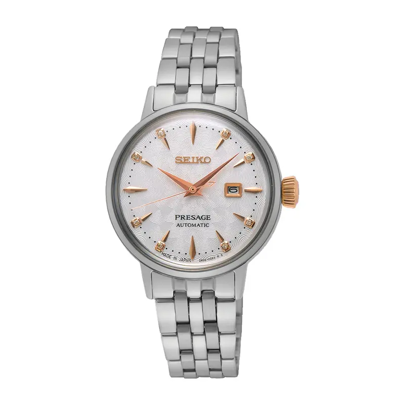 Seiko White Dial And Silver Stainless Steel Women Watch Sre009j1 1