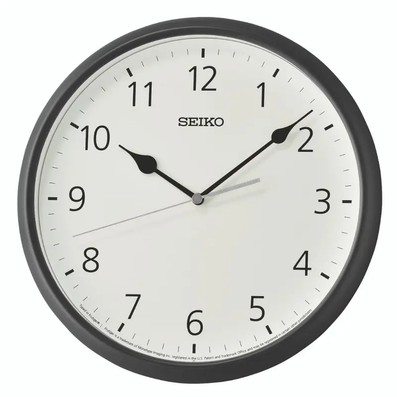 Seiko White Dial Black Round Case Wall Clock Qxa796k 1