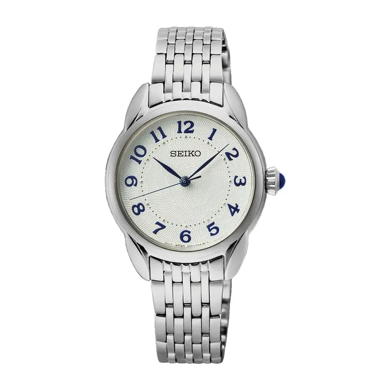 Seiko White Dial Silver Stainless Steel Strap Women Watch Sur561p1 1