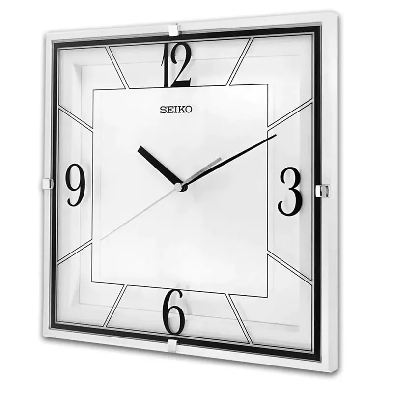 Seiko White Dial Square Wall Clock Qxa821w 1