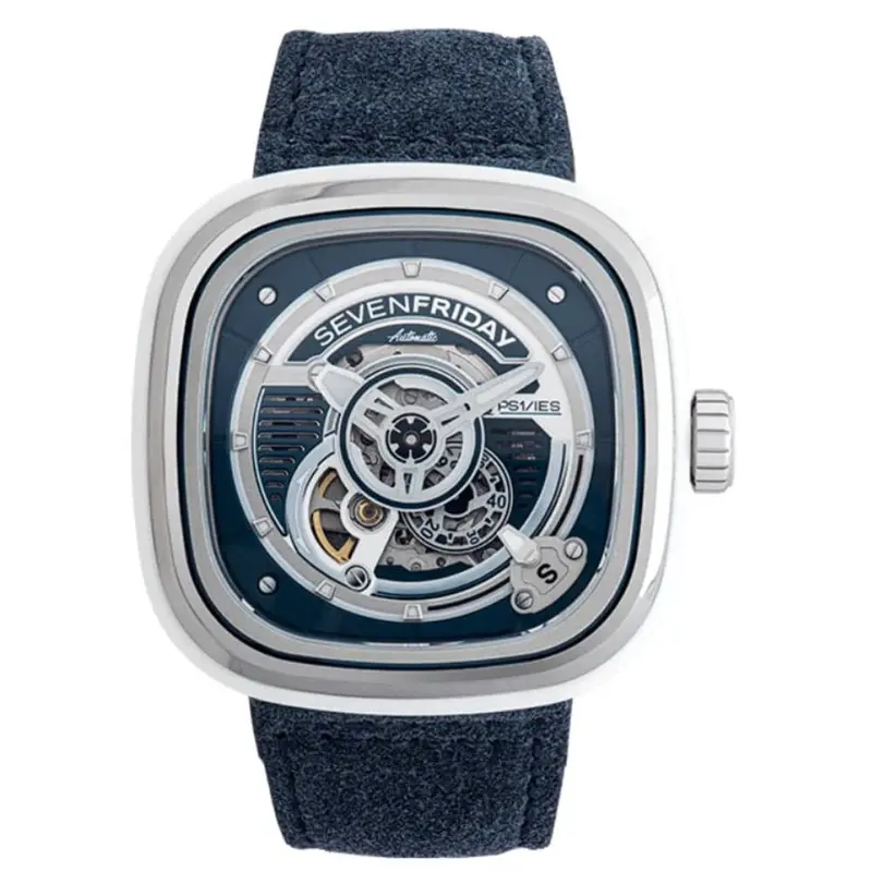 Sevenfriday Blue Leather Strap Men Watch Sf-Ps1/03 1