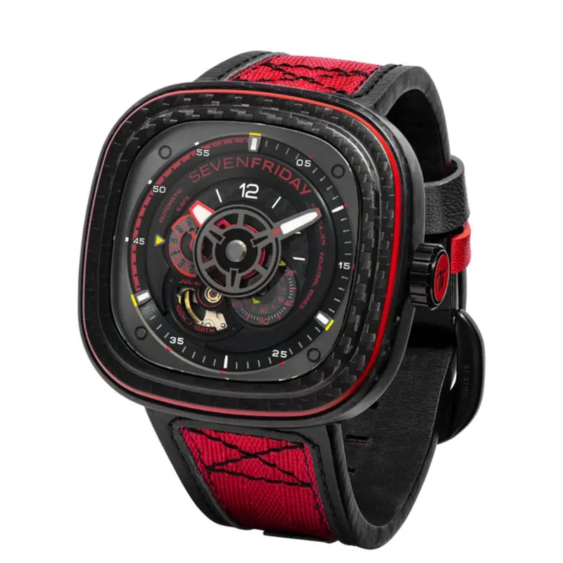Sevenfriday P-Series Sf-P3c/04 Red Carbon Automatic Men's Watch 2