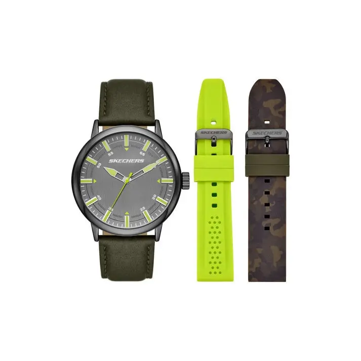 Skechers Brown Interchangeable Strap Analog Watch Set Sr9102 1