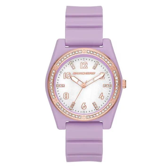 Skechers Evalyn Purple Silicone Strap Watch Sr6294 1