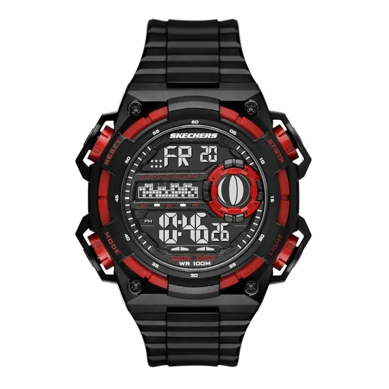 Skechers Sturgess Digital Red Case Dial Black Watch Sr1170 1