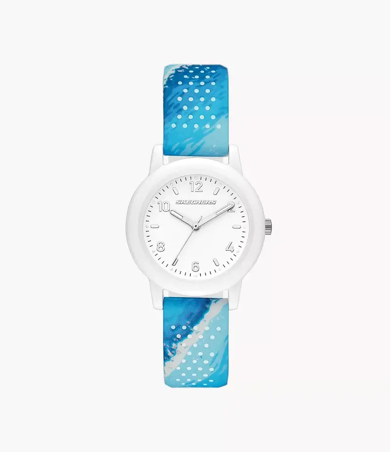 Skechers Toluca Aqua Print Blue & White Watch Sr6274 1