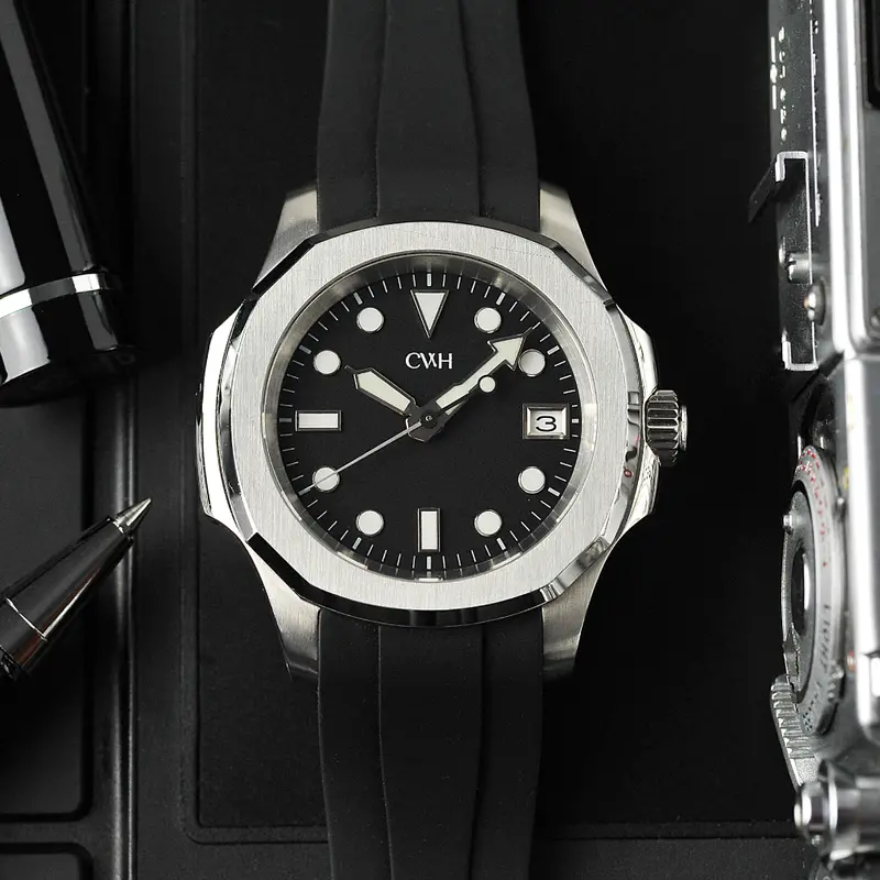 Steel Enigma - Cwh Special Custom Collective Black Rubber Strap Men Watch Ch-Mod-M30 1
