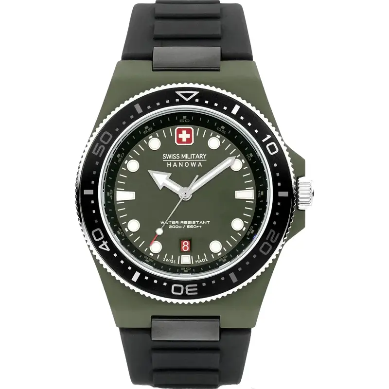 Swiss Military Hanowa Ocean Pioneer Black Rubber Strap Men Watch Smwgn0001181 1