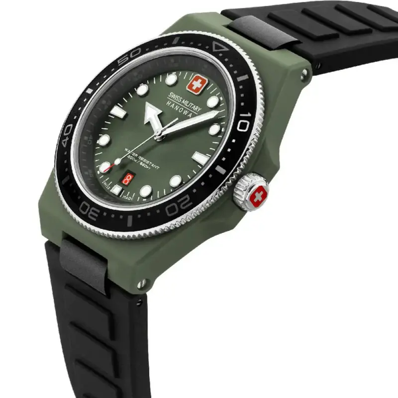 Swiss Military Hanowa Ocean Pioneer Black Rubber Strap Men Watch Smwgn0001181 2