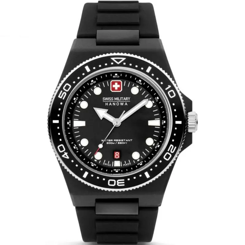 Swiss Military Hanowa Ocean Pioneer #Tide Black Dial & Rubber Strap Men Watch Smwgn0001180 1