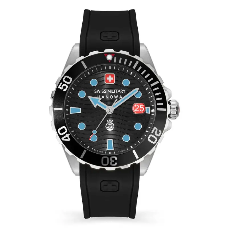Swiss Military Hanowa Offshore Diver Ii Black Rubber Strap Men Watch Smwgn2200303 1