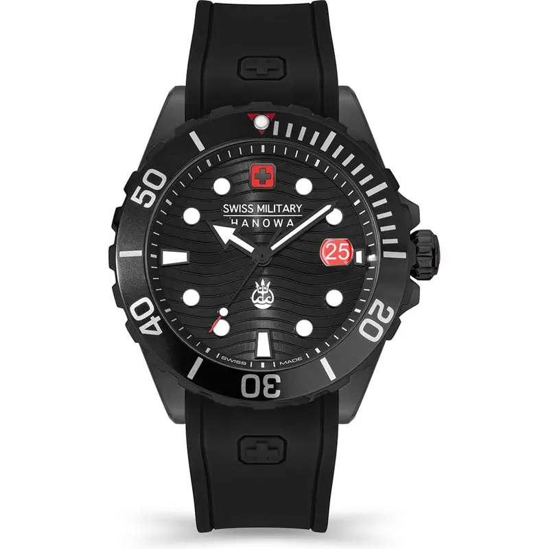 Swiss Military Hanowa Offshore Diver Ii Black Rubber Strap Men Watch Smwgn2200330 1