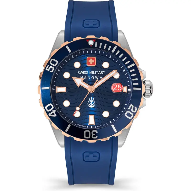 Swiss Military Hanowa Offshore Diver Ii Blue Rubber Strap Men Watch Smwgn2200361 1