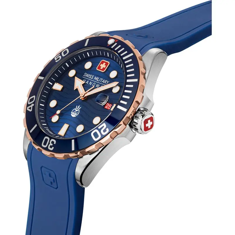 Swiss Military Hanowa Offshore Diver Ii Blue Rubber Strap Men Watch Smwgn2200361 2