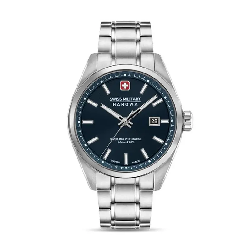 Swiss Military Hanowa Pioneer Steel Wrist Watch Smwgh0004103 1