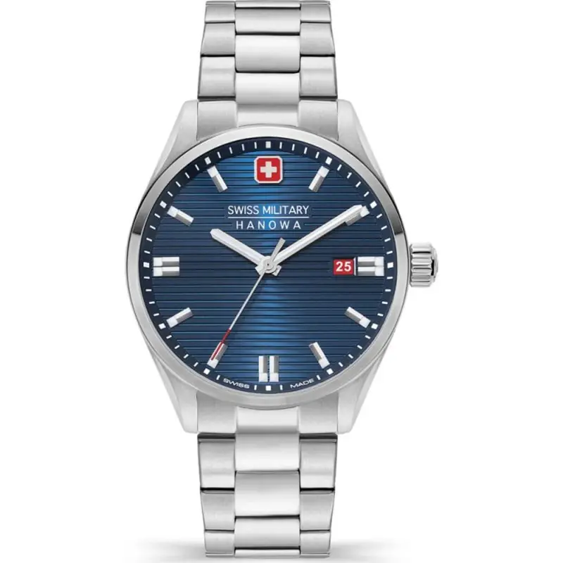 Swiss Military Hanowa Roadrunner Blue Dial Silver Stainless Steel Strap Men Watch Smwgh2200102 1