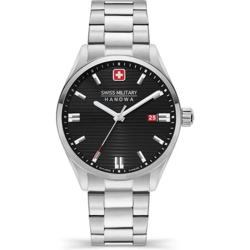 Swiss Military Hanowa Roadrunner Silver Stainless Steel Strap Men Watch Smwgh2200101 1
