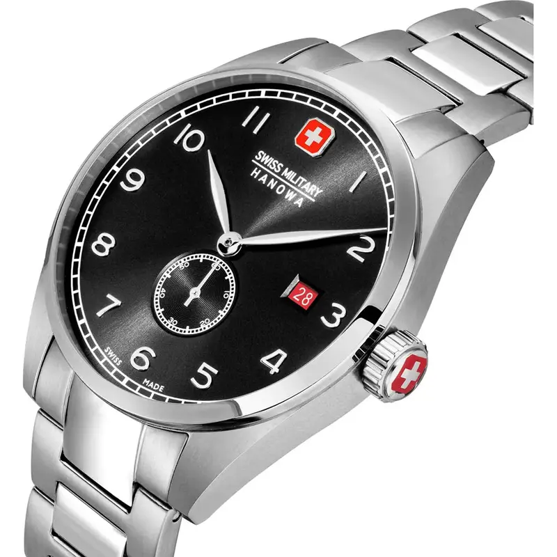 Swiss Military Hanowa Silver Stainless Steel Strap Men Watch Smwgh0000704 2