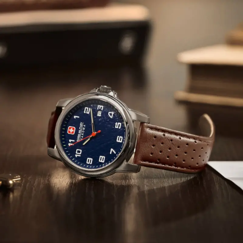 Swiss Military Hanowa Swiss Rock Brown Leather Strap Men Watch 06-4231.7.04.003 2
