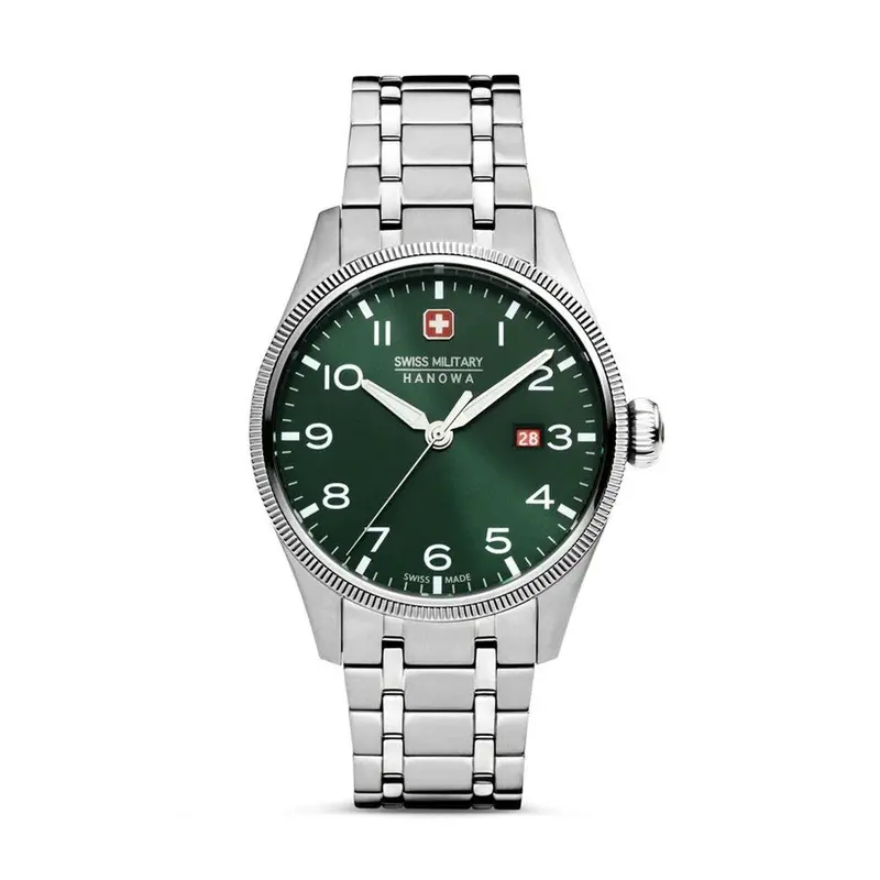 Swiss Military Hanowa Thunderbolt Silver Steel Wrist Watch Smwgh0000803 1
