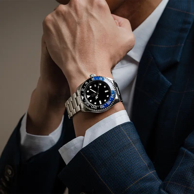 The Aegean Blue Ag Collective G 9040 Sba-Bk Stainless Steel Men Watch 1