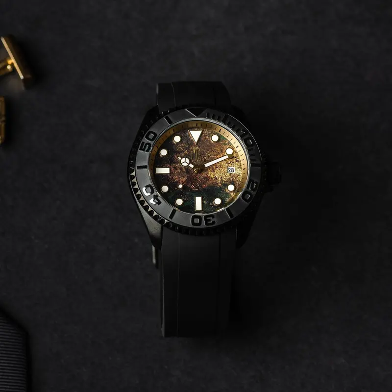 The Submarine Ag Collective G 9040 Bkym-Pa Black Strap Men Watch 1