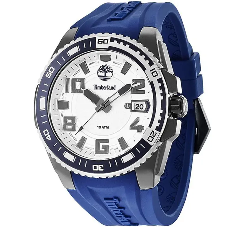 Timberland Tbl.13900Jsbs/04 Fayston White Dial Blue Silicon Strap Men's Watch 1