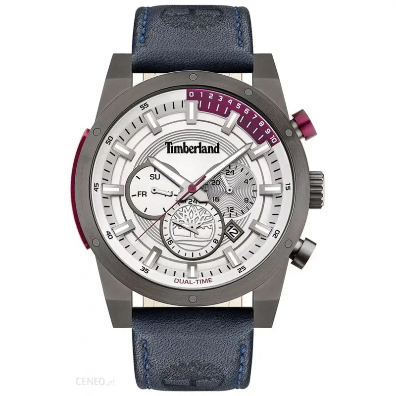 Timberland Tdwjf2001802 Multifunction White Dial Blue Leather Men's Watch 1