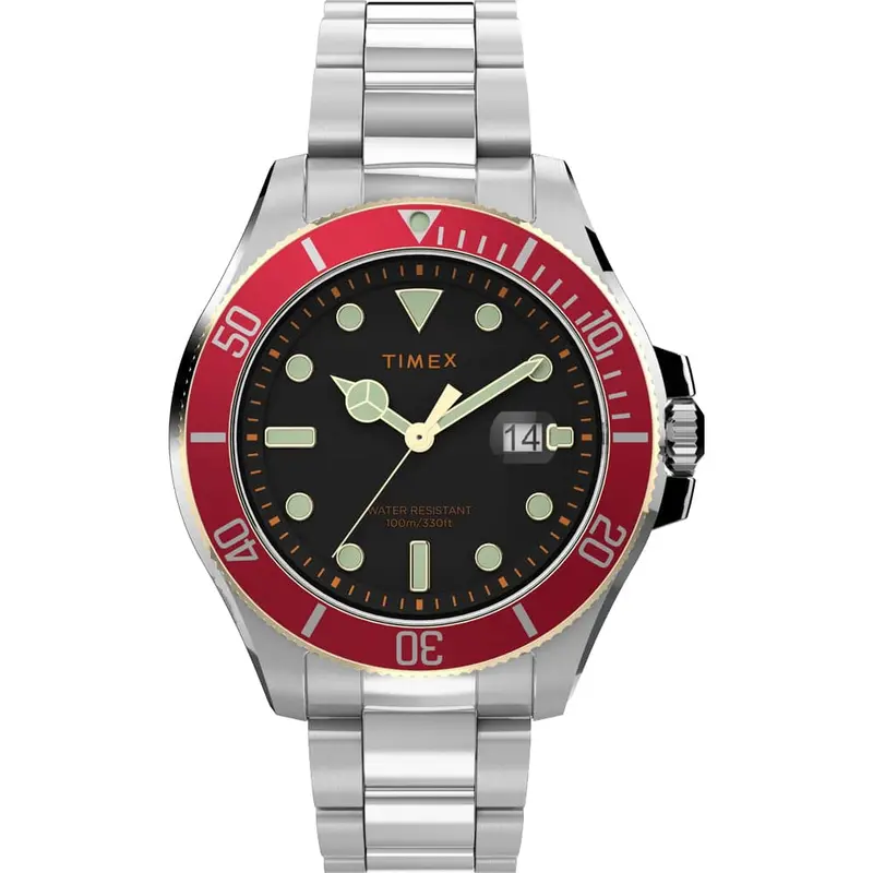 Timex Black Dial With Silver Stainless Steel Strap Men Watch Tw2v27400 1