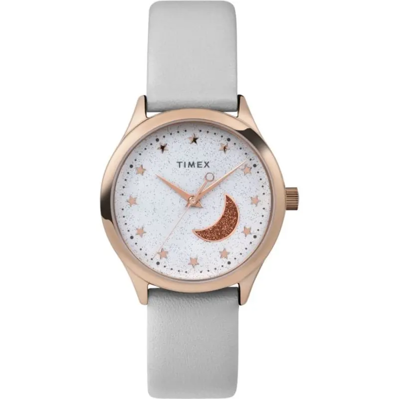 Timex Classic White Dial And Gray Leather Strap Women Watch Tw2v49400 1