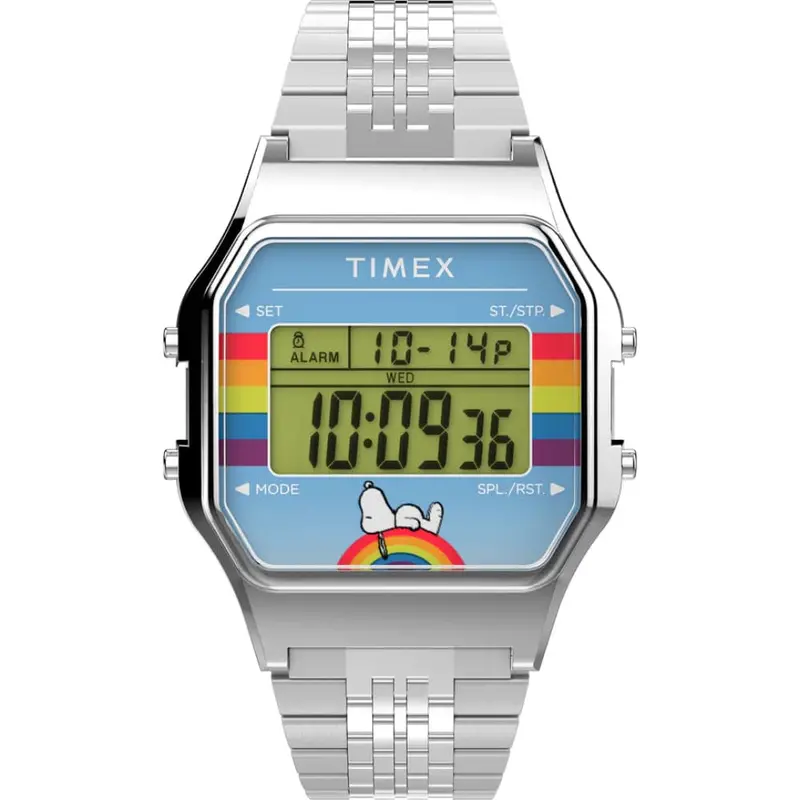Timex Digital Silver Stainless Steel Strap Unisex Watch Tw2v61300 1