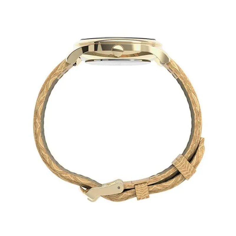 Timex Easy Reader Tw2u81100 Golden Leather Women's Watch 2