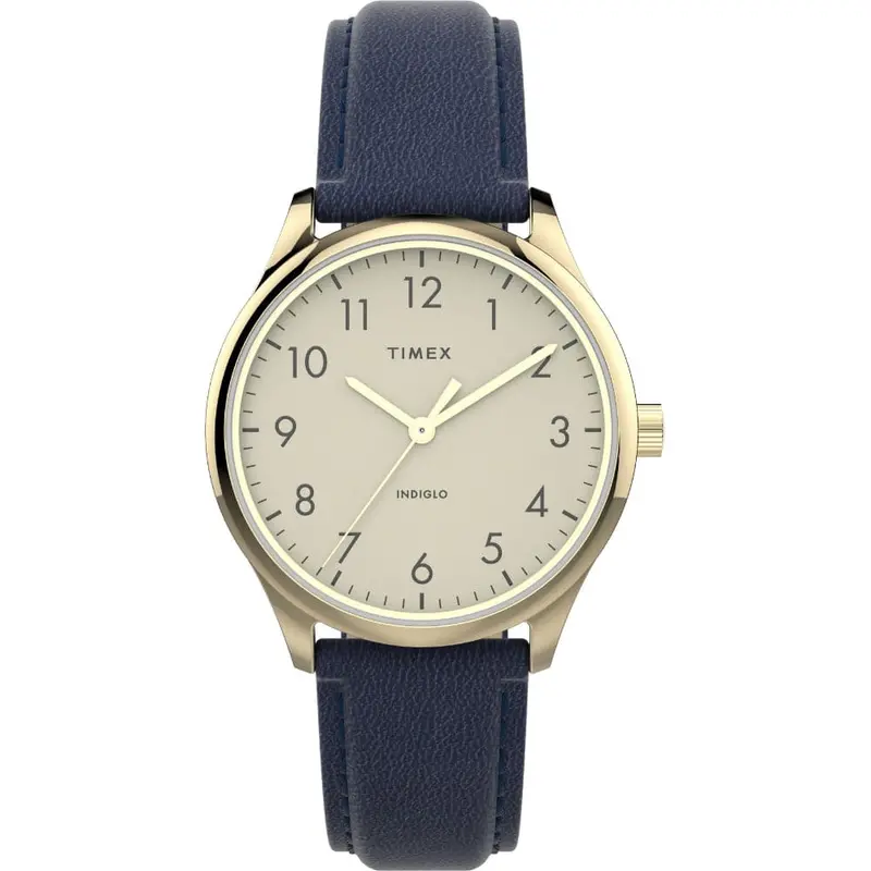 Timex Easy Reader White Dial Blue Leather Strap Women Watch Tw2v36200 1