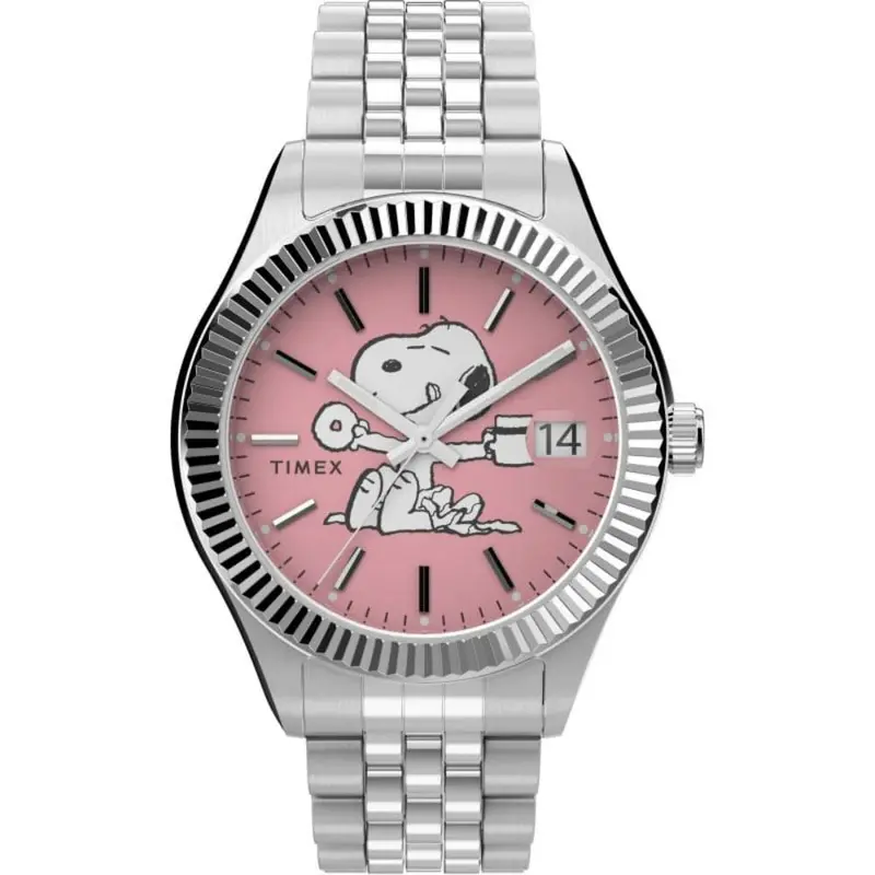 Timex Heritage Pink Dial Silver Dial Stainless Steel Strap Women Watch Tw2v47400 1