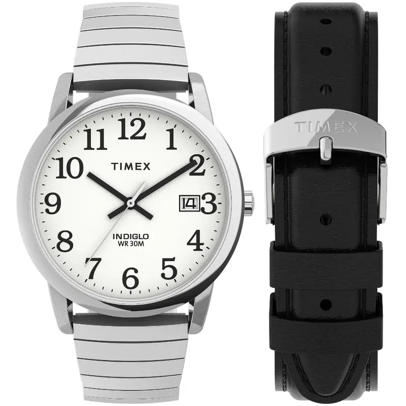 Timex Indiglo Twg025400 Stainless Steel/Leather Strap Unisex's Watch 1