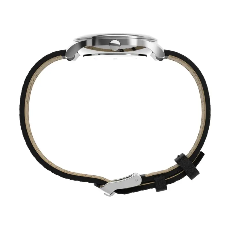 Timex Indiglo White Dial Black Leather Strap Women Watch Tw2w15900 2