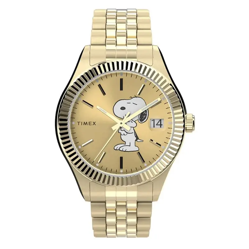 Timex Legacy X Peanuts Gold Dial And Stainless Steel Strap Women Watch Tw2v47300 1