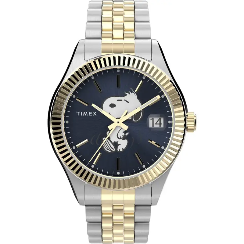 Timex Legacy X Peanuts Two-Tone Stainless Steel Strap Unisex Watch Tw2v47500 1