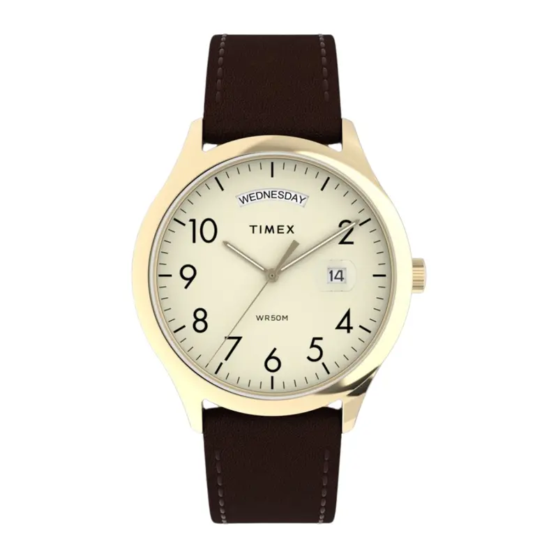 Timex Modern Easy Reader Brown Strap Watch Tw2w68400 1