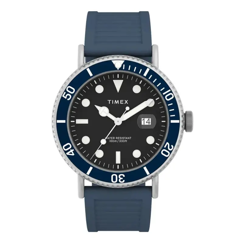 Timex Portside Blue Silicone Strap Men's Watch Tw2w16600 1
