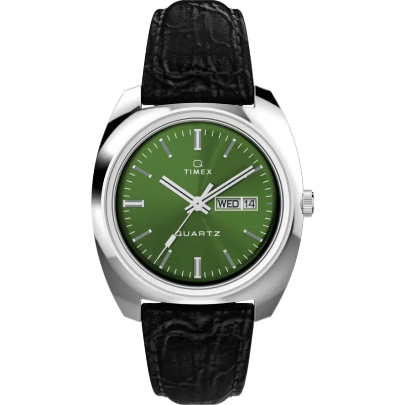 Timex Q 1978 Black Leather Strap Men Watch Tw2w44700 1