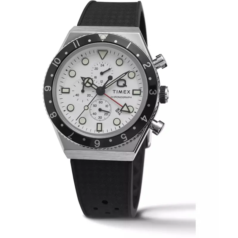 Timex Q Chronograph Black Synthetic Strap Men's Watch Tw2v70100 2