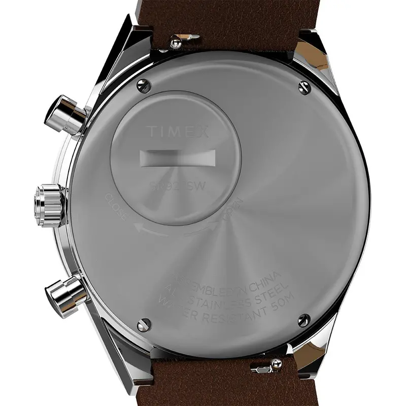 Timex Q Timex® Chronograph Brown Leather Strap Watch Tw2w51800 2