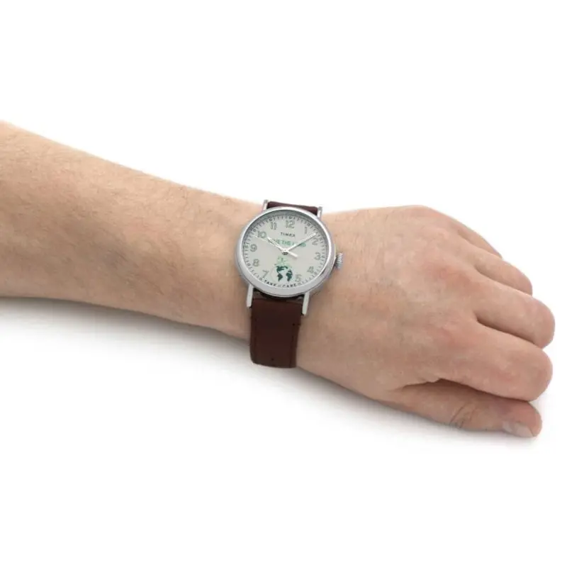Timex Snoopy Tw2v32800 Brown Leather Men Watch 2