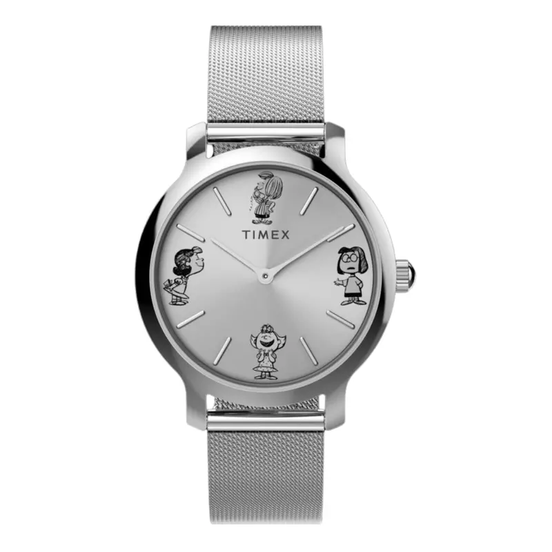 Timex Transcend X Peanuts Sketch Steel Mesh Band Watch Tw2w46000 1