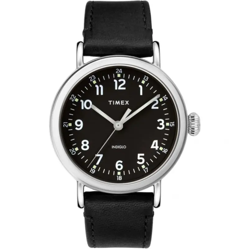 Timex Tw2t20200 Black Leather Men's Watch 1